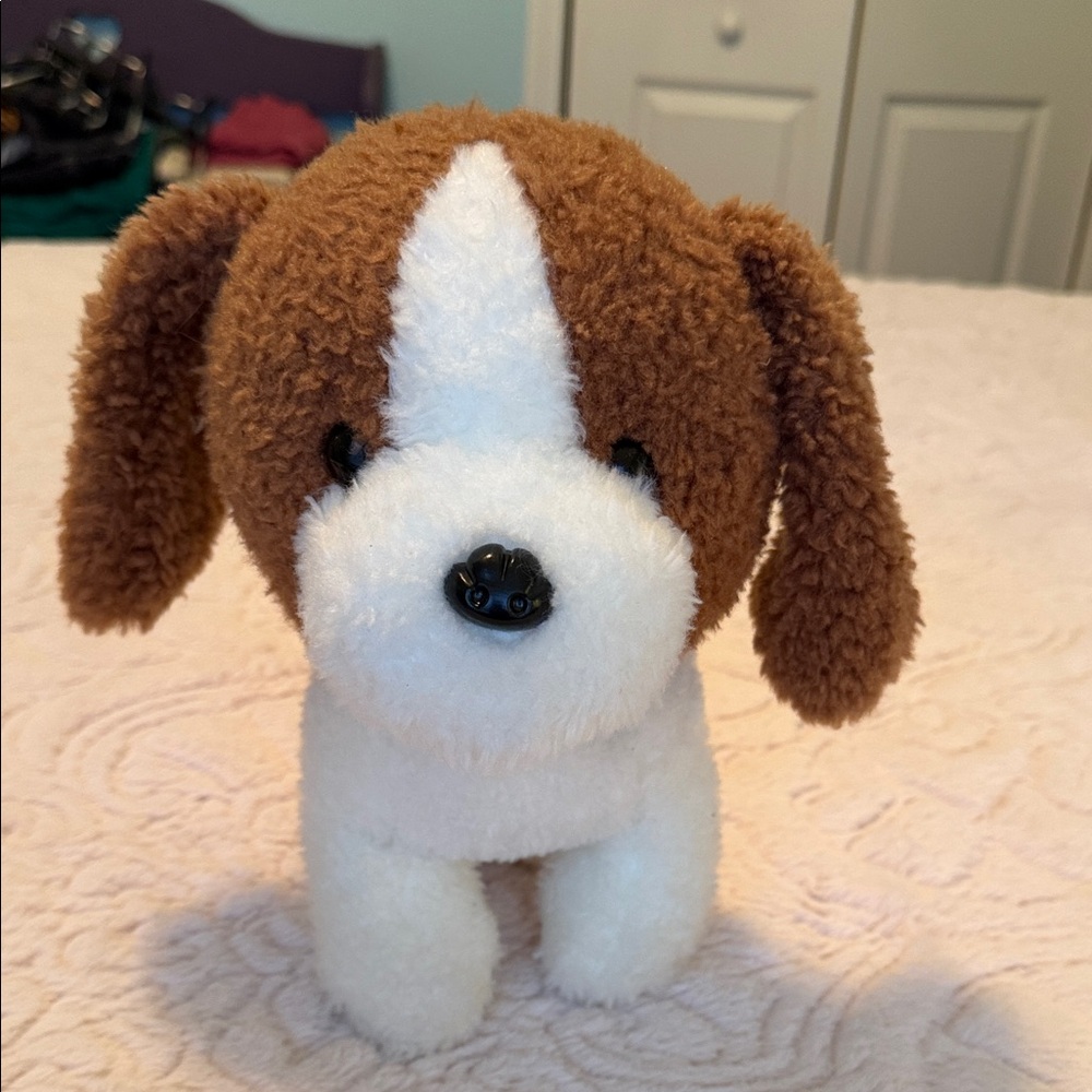 AURORA.  Brown and White Plush Basset Hound